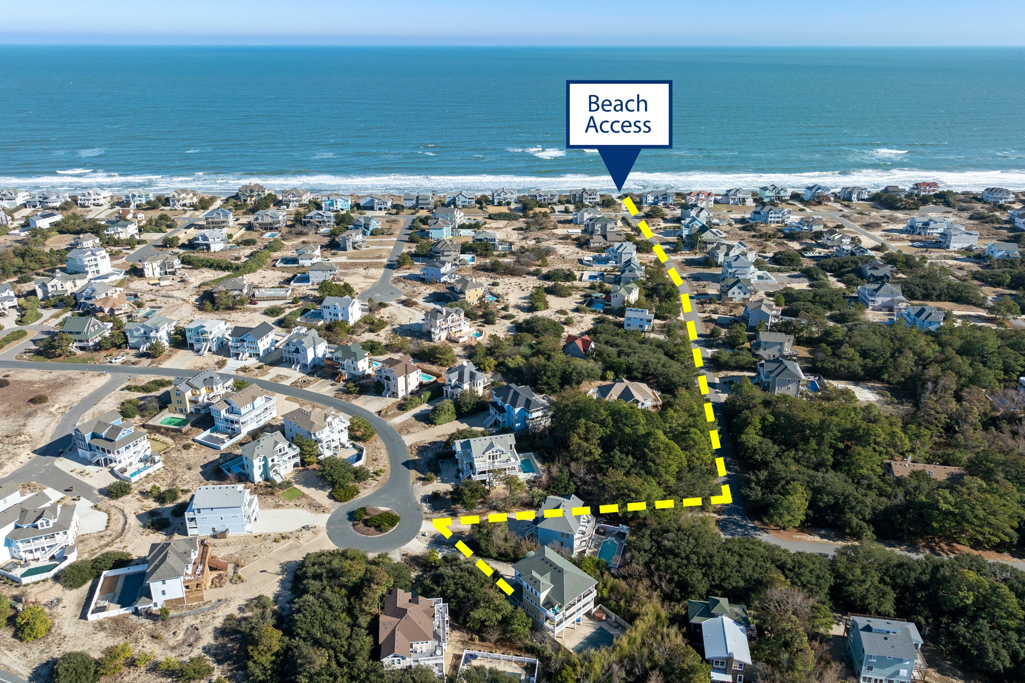 VOH70: FINALLY | Aerial View East - Path to Beach Access