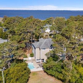 CL572: Endless Sunsets in Corolla Light l Back Exterior - Aerial View