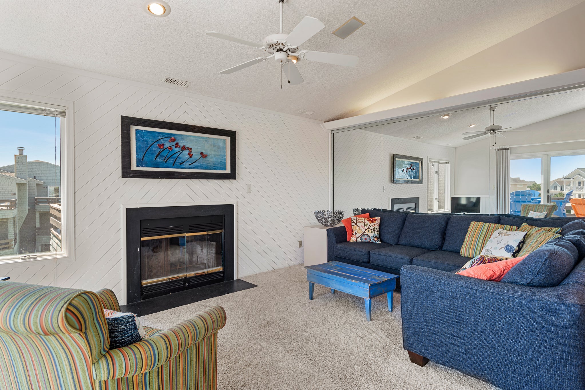 CL630: Beach Magic | Top Level Living Area - Fireplace Not Available For Guest Use