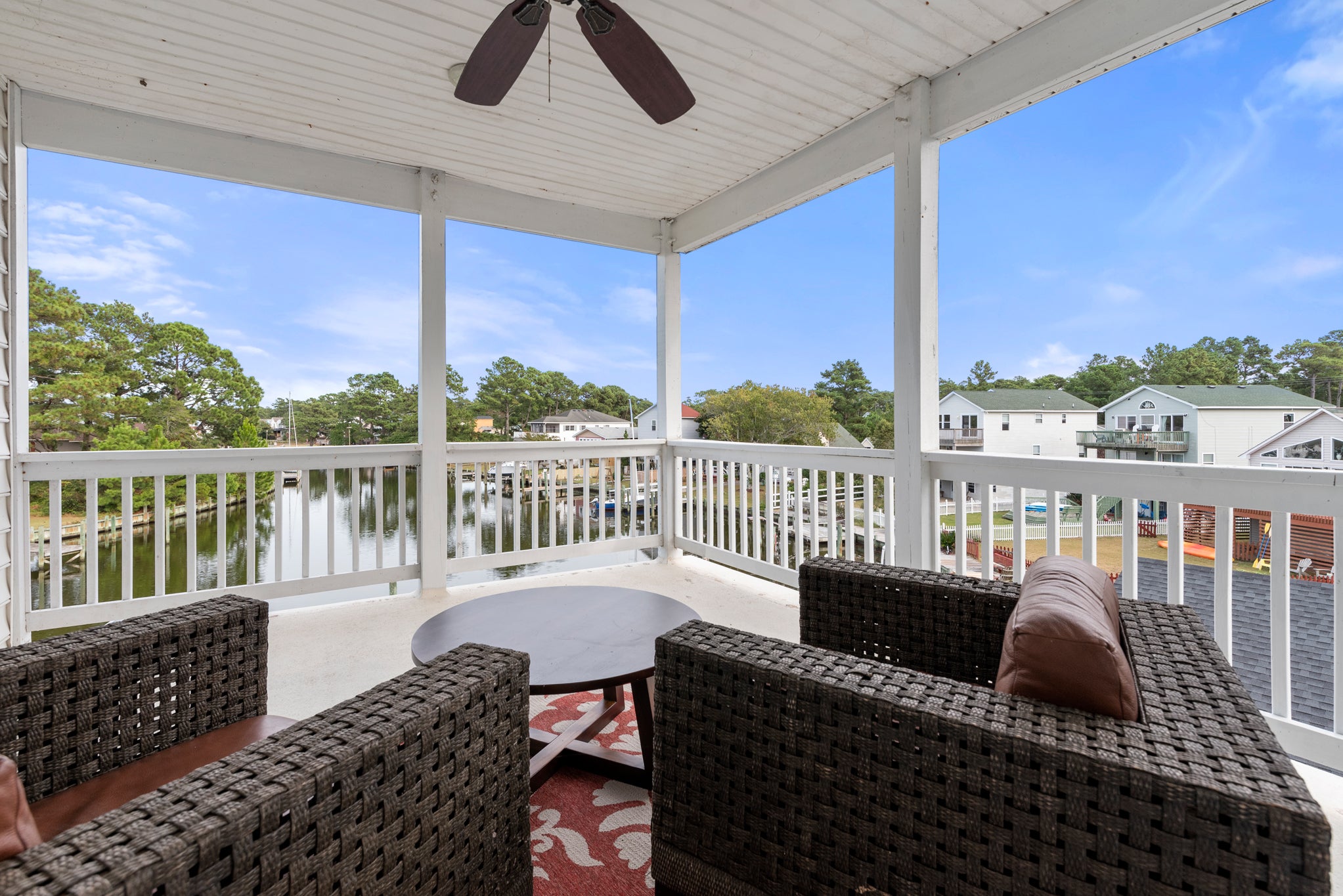 CH104: Inlet Palms | Main House - Top Level Bedroom 3 Private Deck