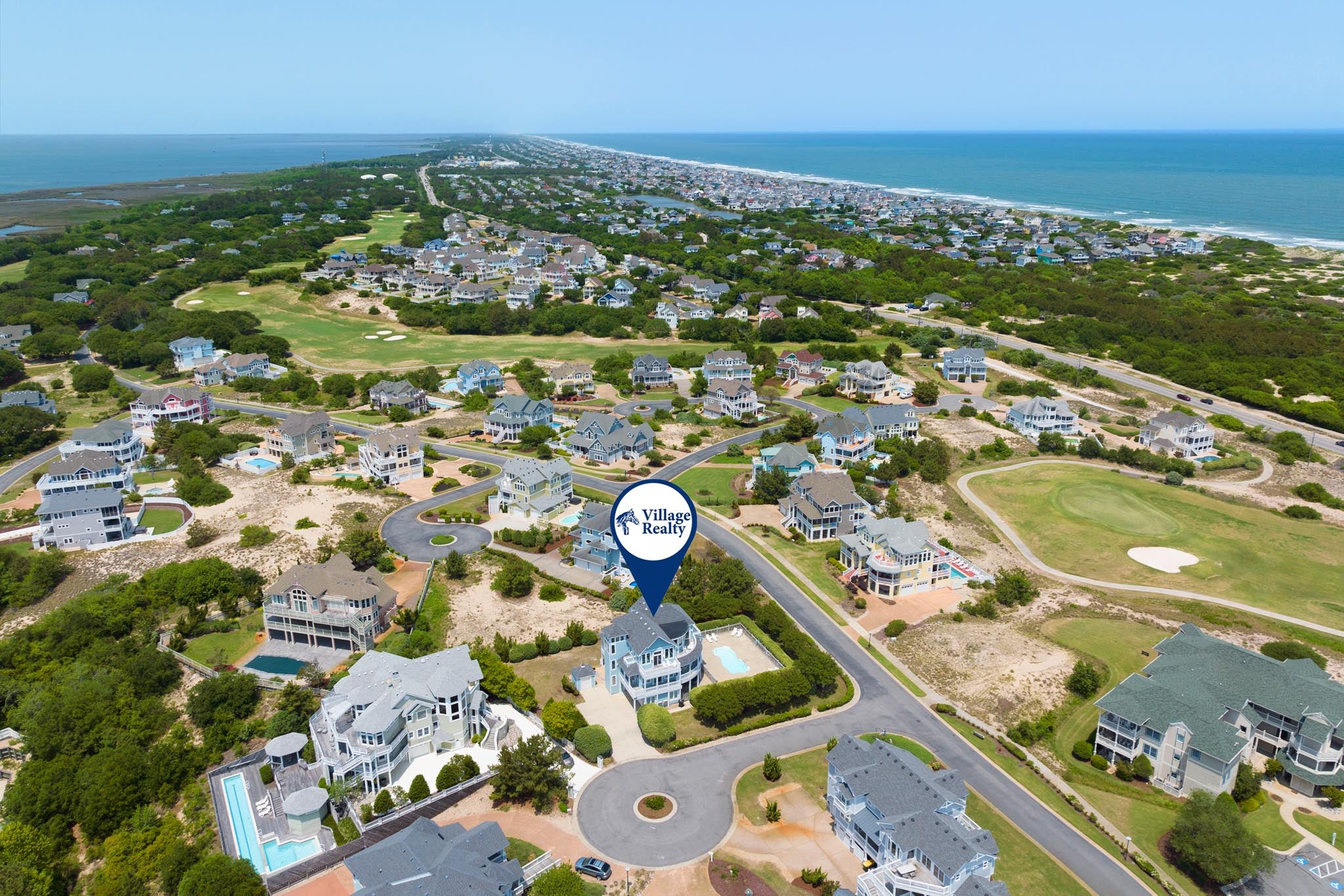 CC198: Sunshine & Water Views - Best in the Outer Banks! | Aerial View North