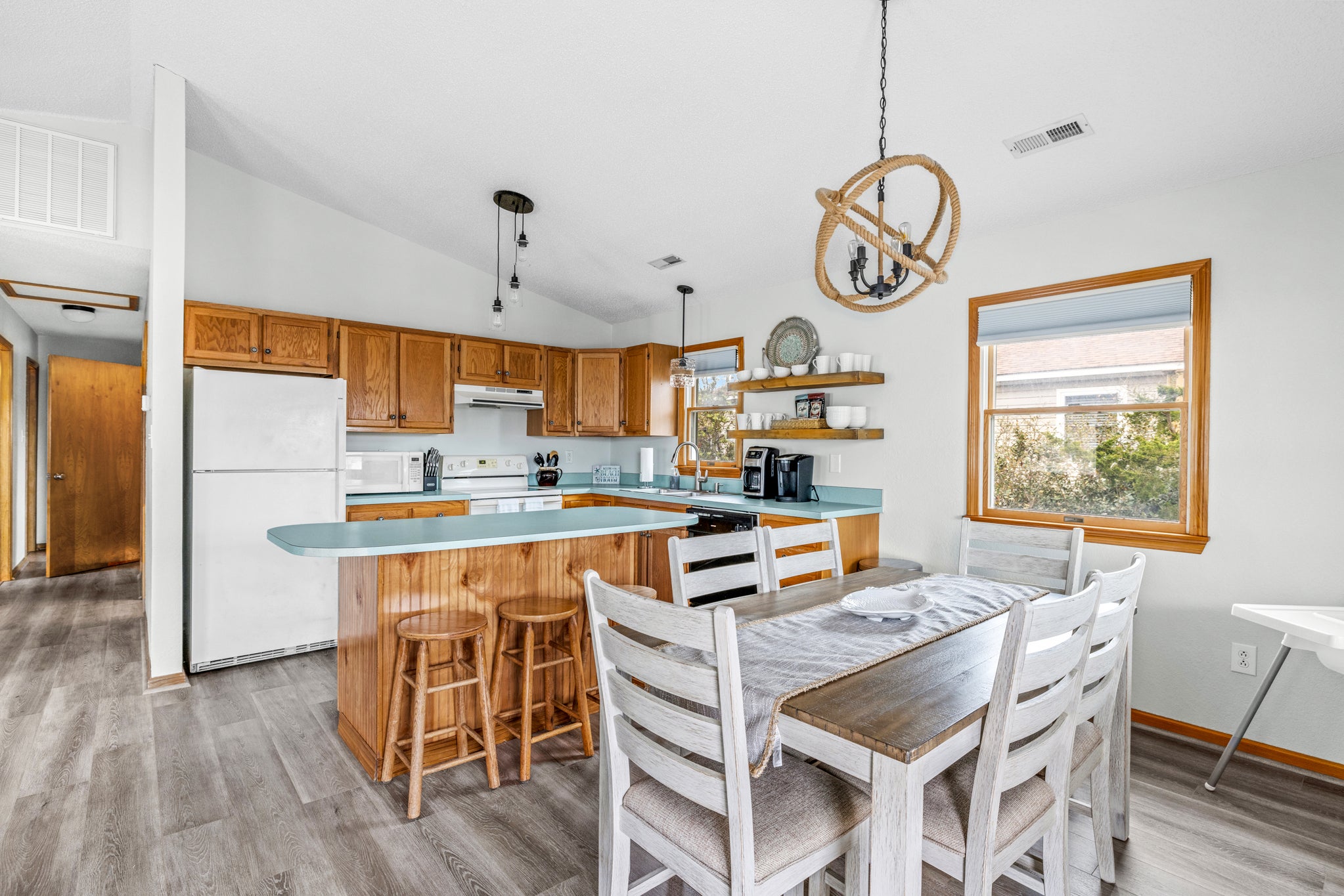 KDN9904: OBX Getaway | Top Level Dining Area and Kitchen