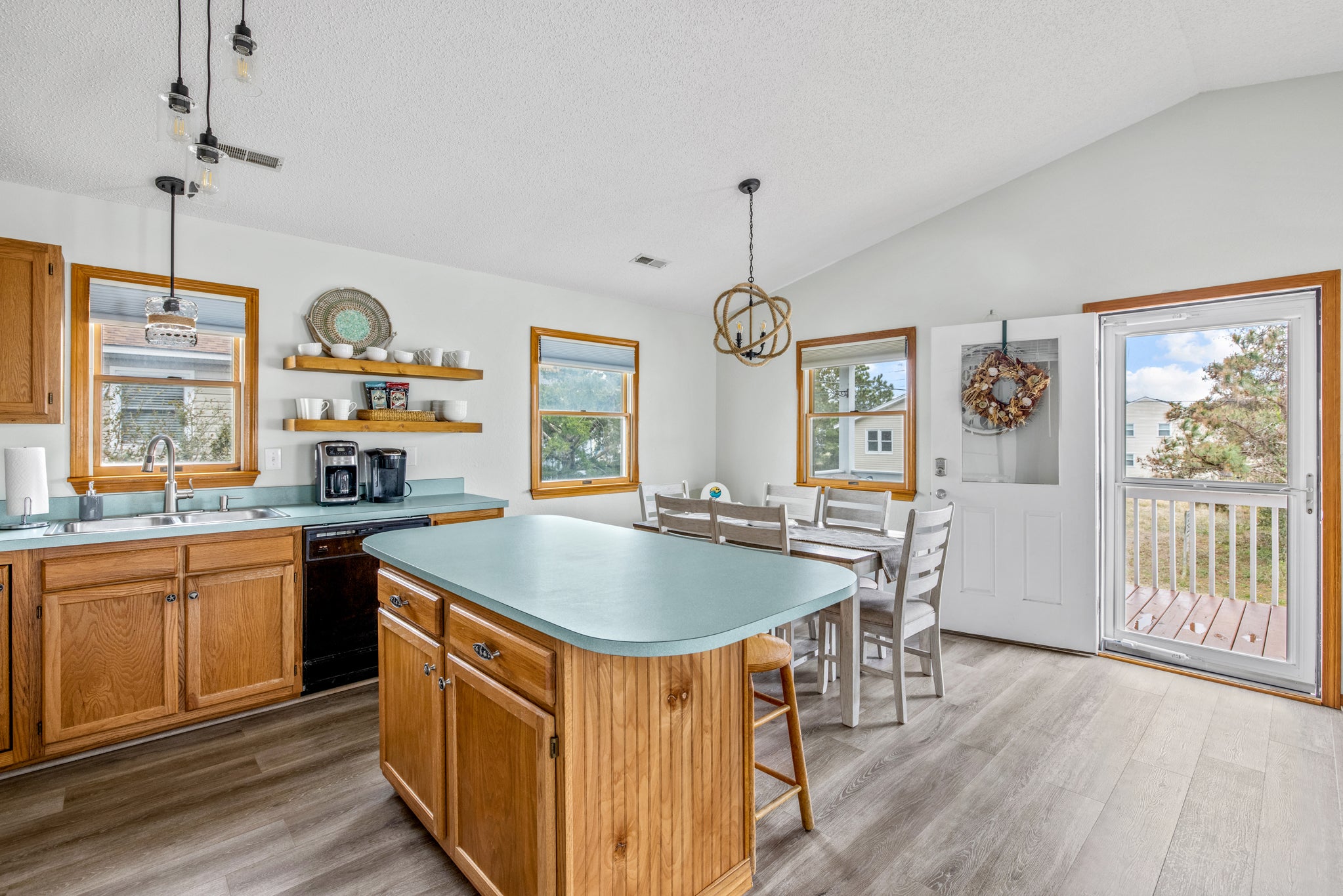 KDN9904: OBX Getaway | Top Level Dining Area and Kitchen